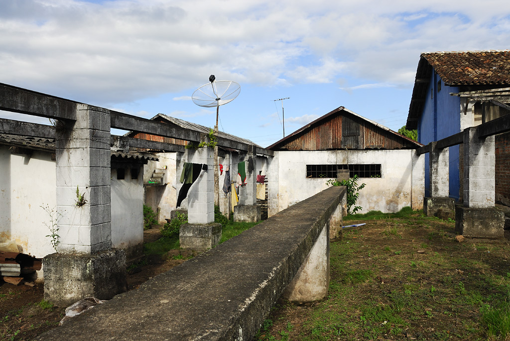 View of the back of the house with railed construction