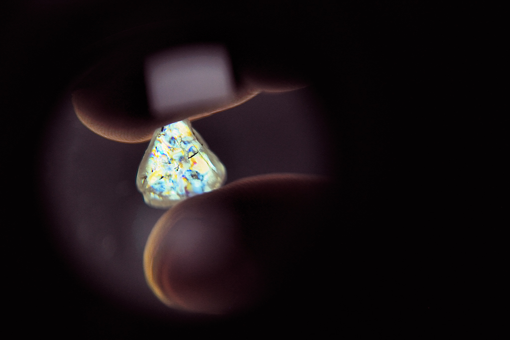 Diamant unter dem Polariskop