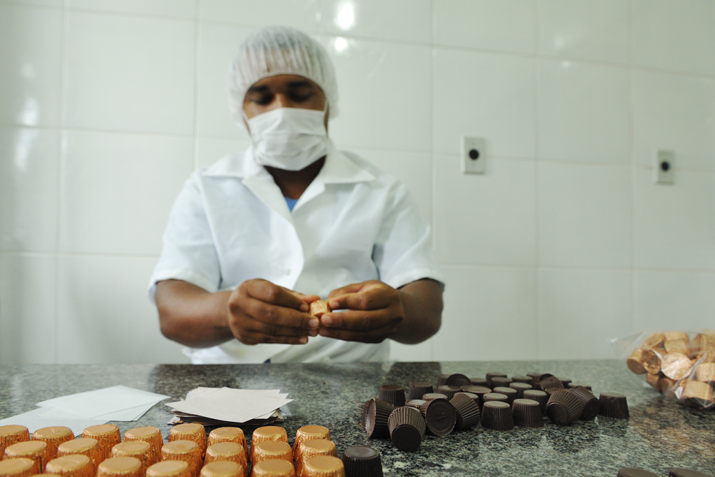 Verpacken der Schokolade