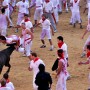 San Fermin in Pamplona, in the stadium (nothing happened to the guy), Spain