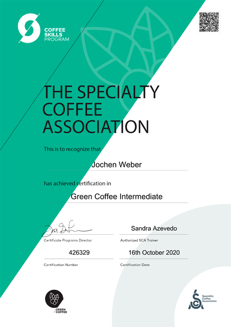 SCA Green Coffee Intermediate